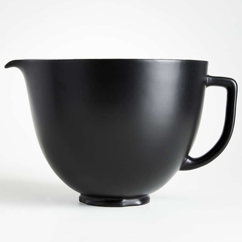 KitchenAid Stand Mixer Matte Black 5-Qt. Ceramic Mixing Bowl with Spout